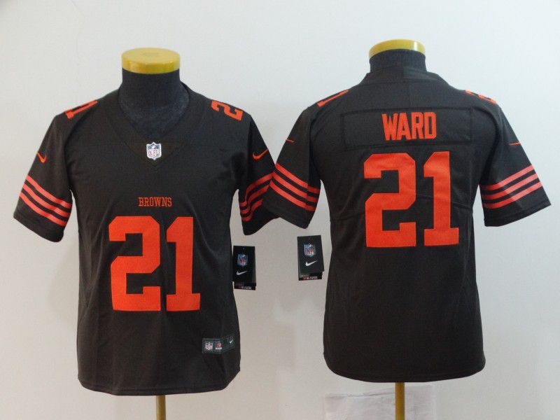 Youth Cleveland Browns 21 Ward Brown Nike Vapor Untouchable Limited Playe NFL Jerseys
